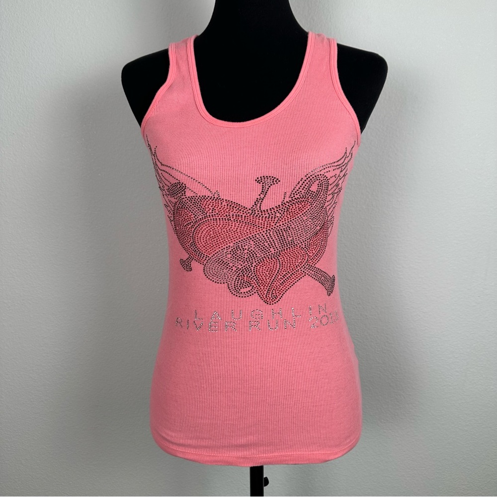 Laughlin Rhinestone Tank Top Womens Small Laughlin River Run 2013 Bling Biker